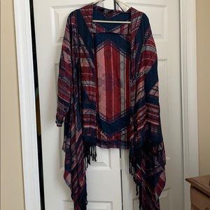Long sleeve midwestern print cardigan
